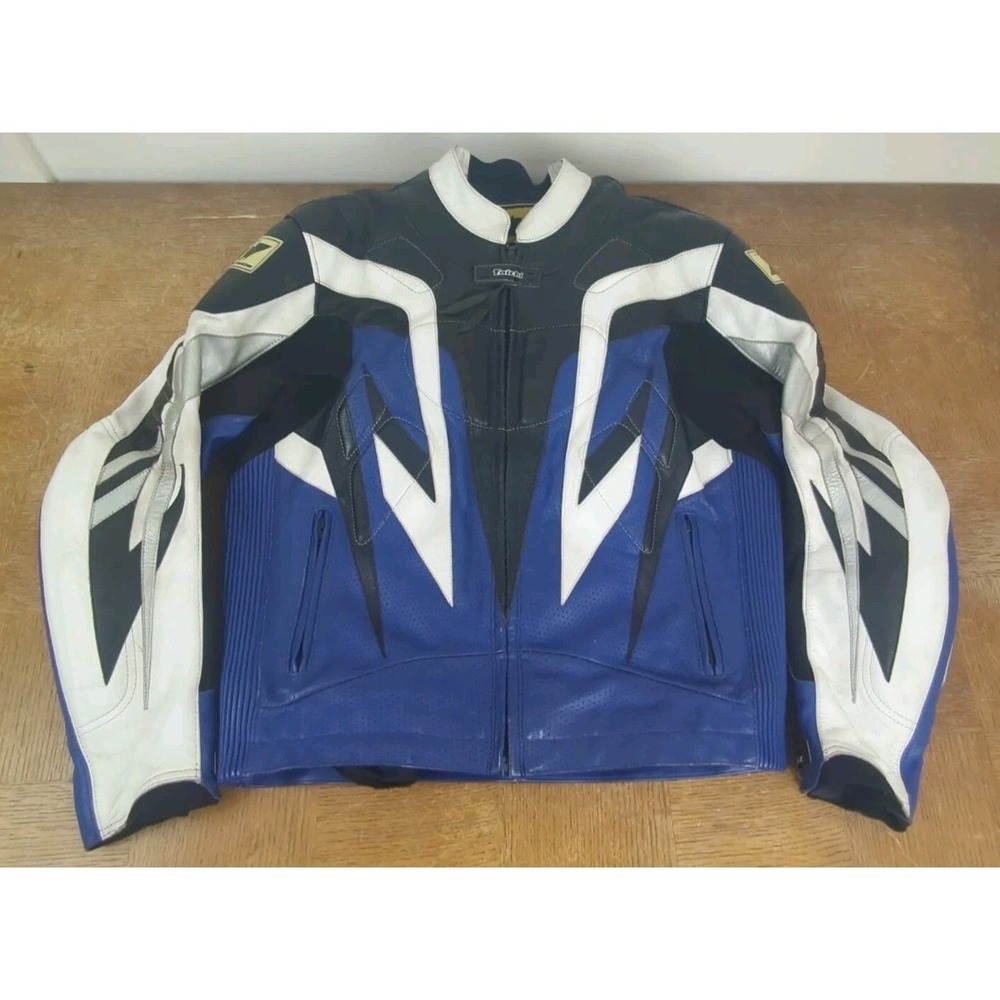 RS Taichi Leather Motorcycle Jacket US Men's 46- Fully Padded Arm/shoulder/Spine